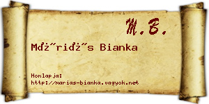 Máriás Bianka névjegykártya